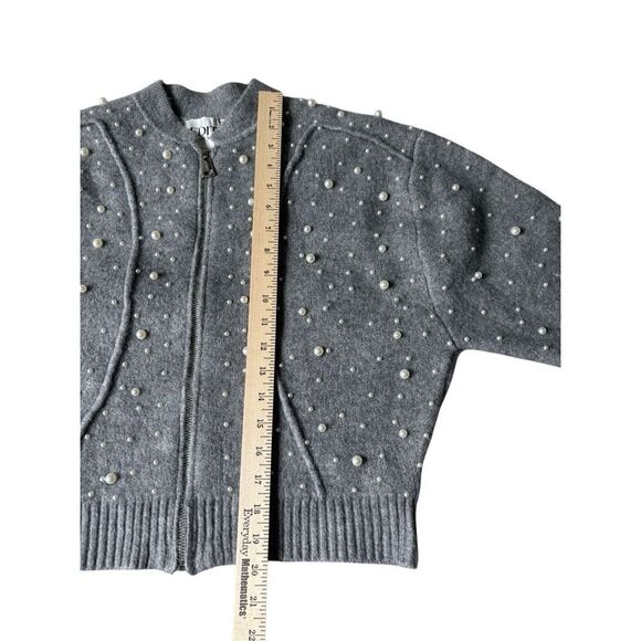 EDIT by Jason Wu Full Zip Sweater Jacket size L Pearl Embellished - Picture 6 of 9